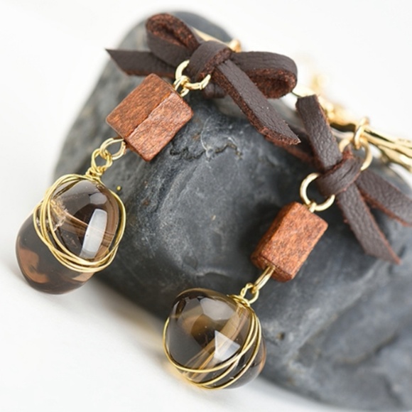 Original Design Smoky Quartz Dangle Earrings - Picture 6 of 7